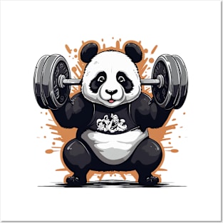 panda at gym Posters and Art